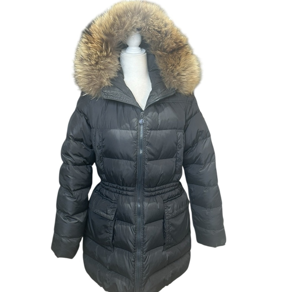 Moncler Dark Charcoal Puffer Jacket with Asiatic Raccoon Fur Trim 3